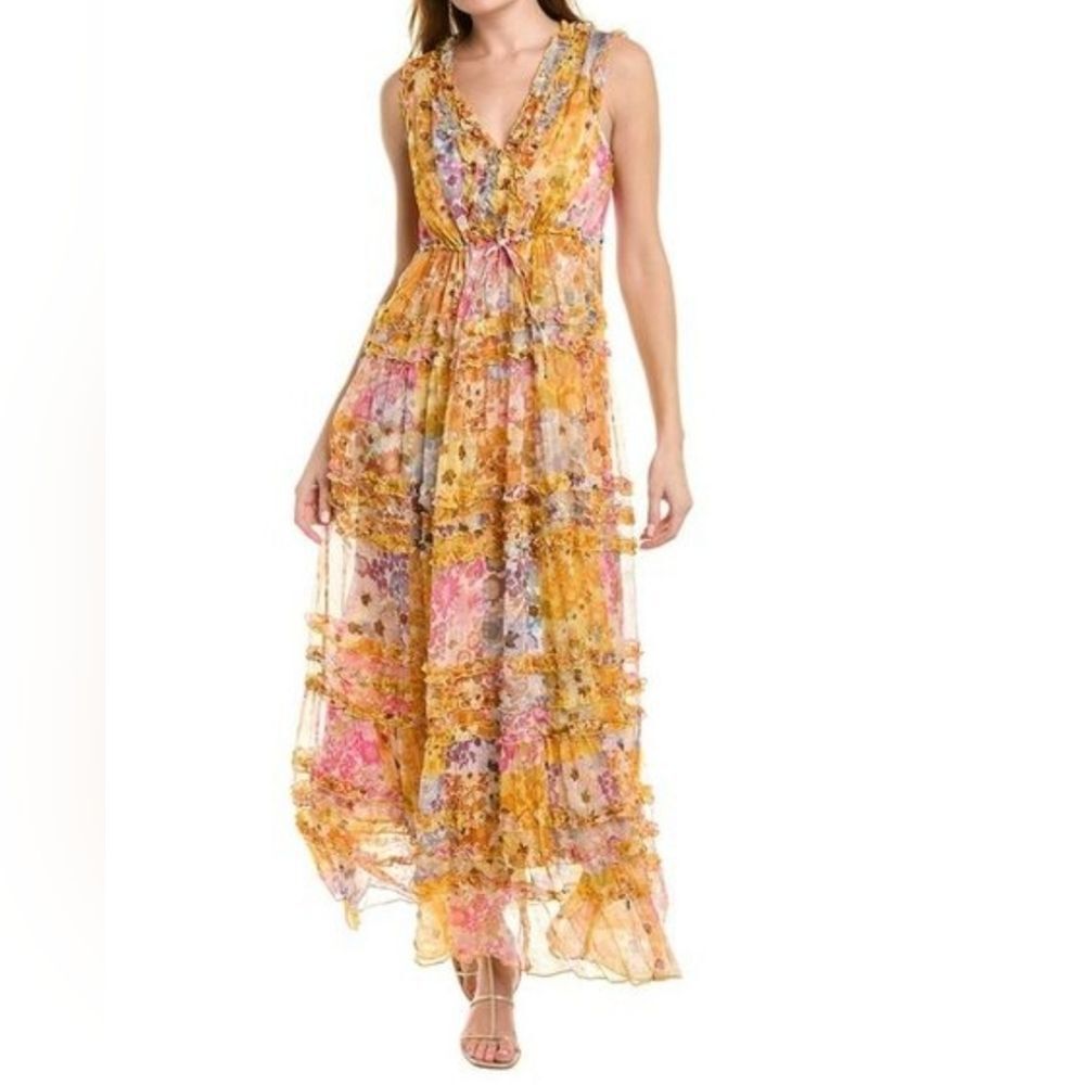 Johnny Was Womens Arista Silk Maxi Dress Size Small Boho Whimsigoth Dainty Fairy